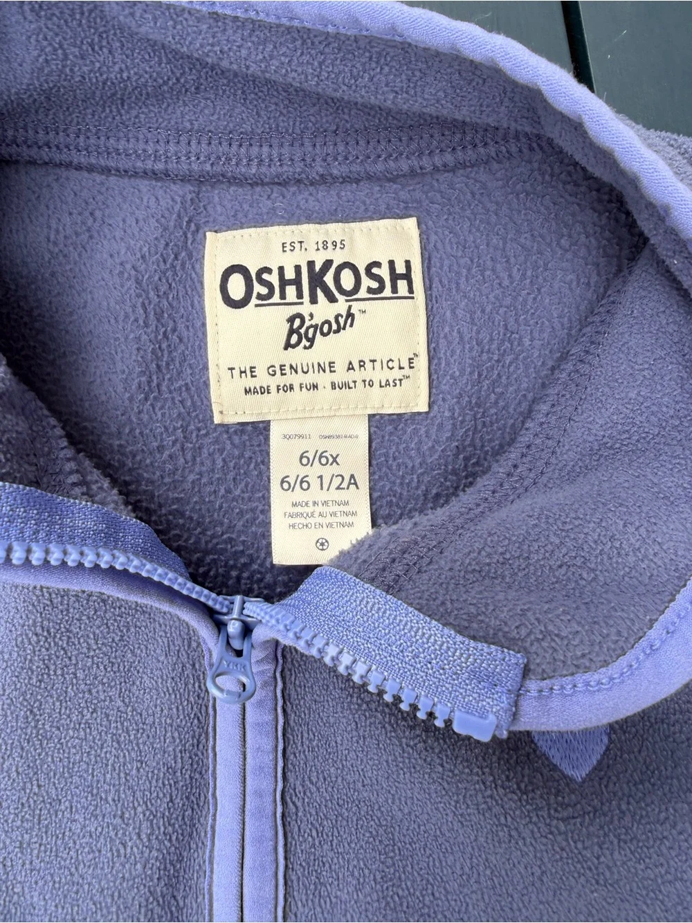 OshKosh B'gosh Lavender Zip-Up Fleece Hoodie